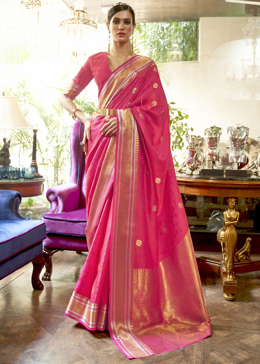 Golden Sarees - Buy Gold Colour Silk Saris For Women Online