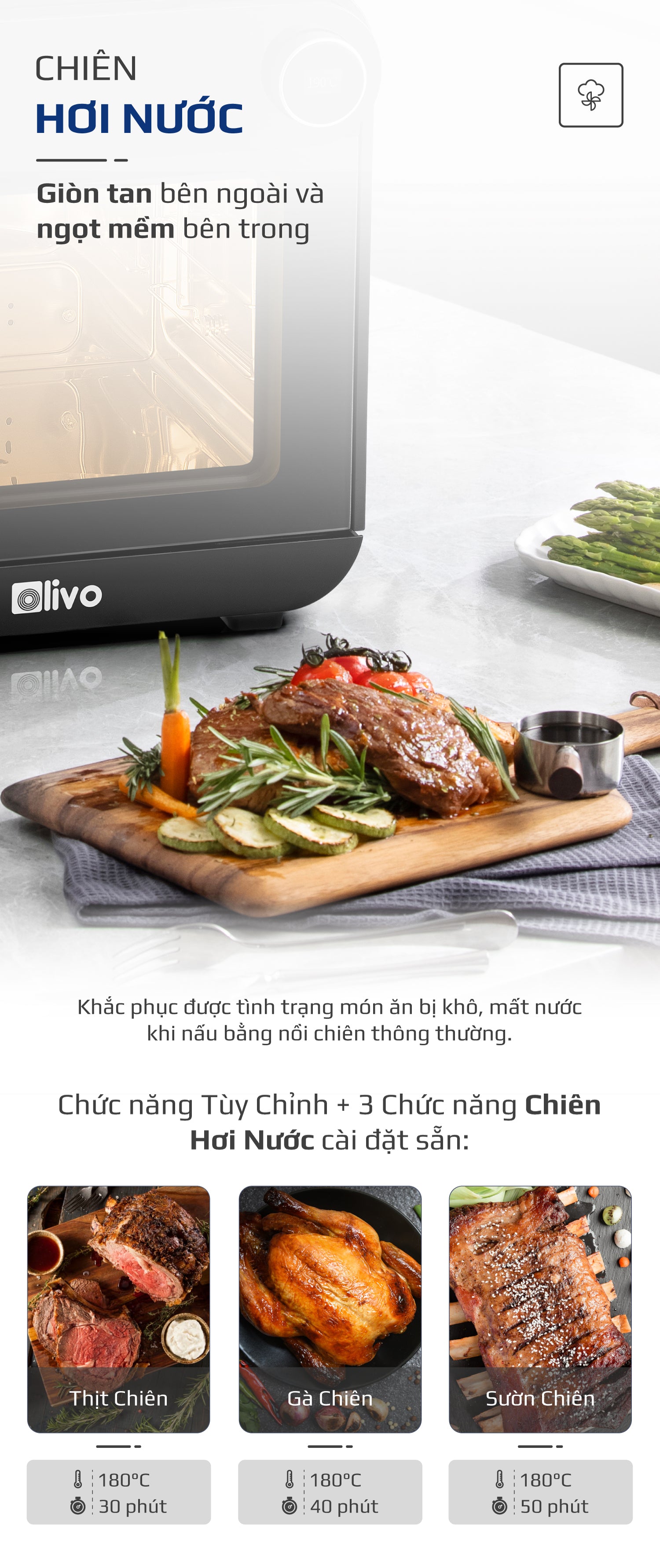 Nồi Chiên Hơi Nước OLIVO SF15 ảnh 4