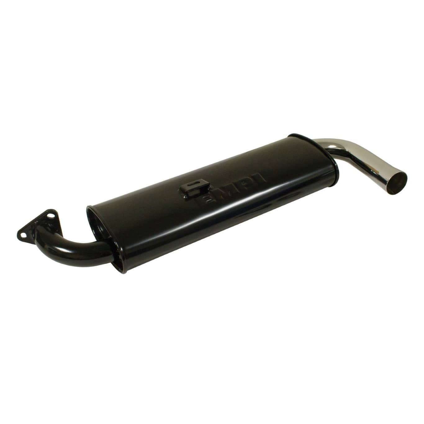 Single Quiet Muffler Black w/ Chrome Tip AA Performance Products