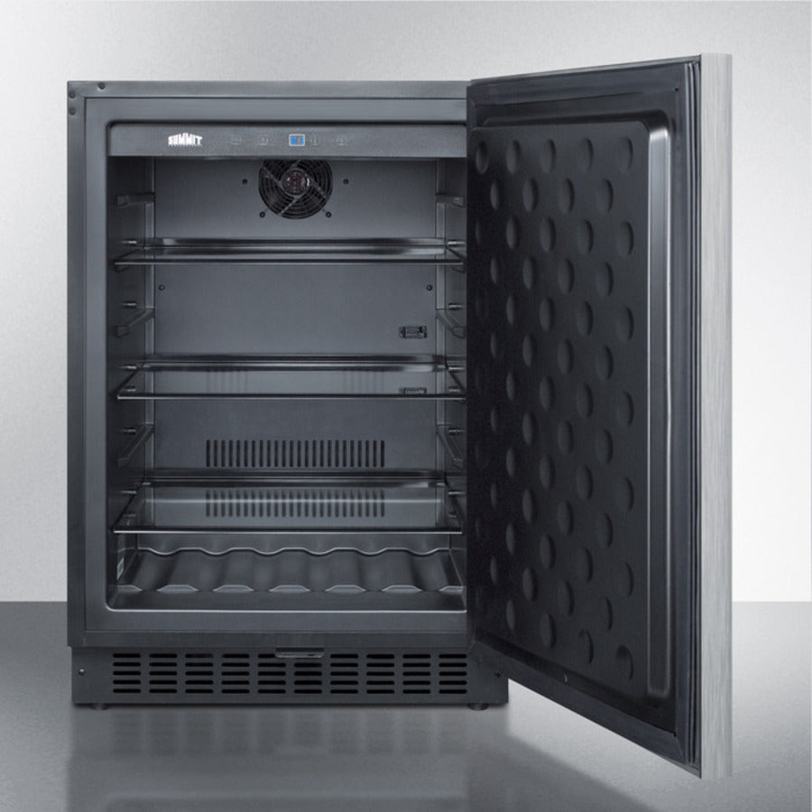Summit 24" Wide, Outdoor Refrigerator w/ Horizontal Handle (Black Exterior Cabinet)