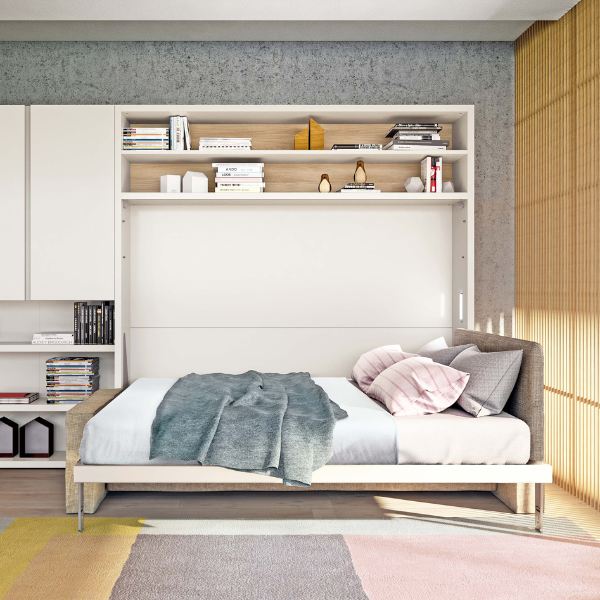 wall bed with integrated sofa