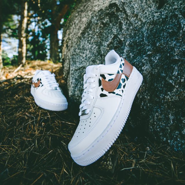 cow print air force ones