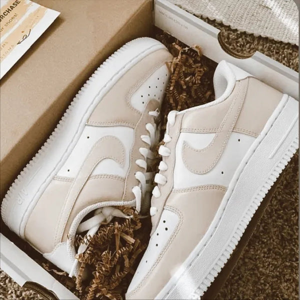 tan nike air force 1 low custom