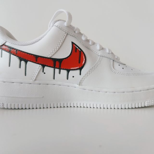 red and black drip air force 1