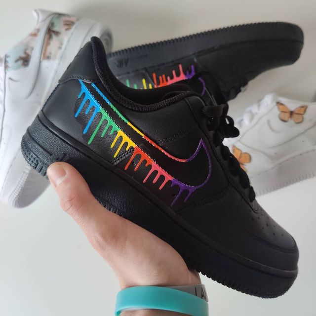 color drip air force ones