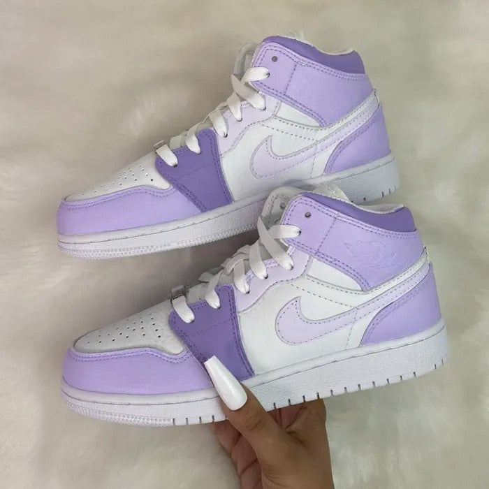 Custom Air Jordan 1 Mid Lilac Purple – Lilaccustom
