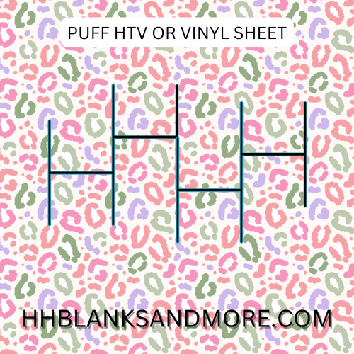 Pink Leopard Puff Heat Transfer Vinyl Sheet