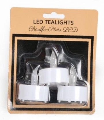 Pack 3 LED T Lights Battery Operated