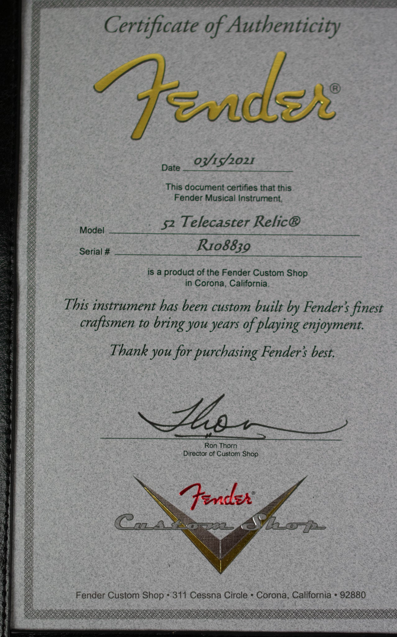 2021 Fender Custom Shop '52 Telecaster Heavy Relic Black #R108839 (PDX) image 11
