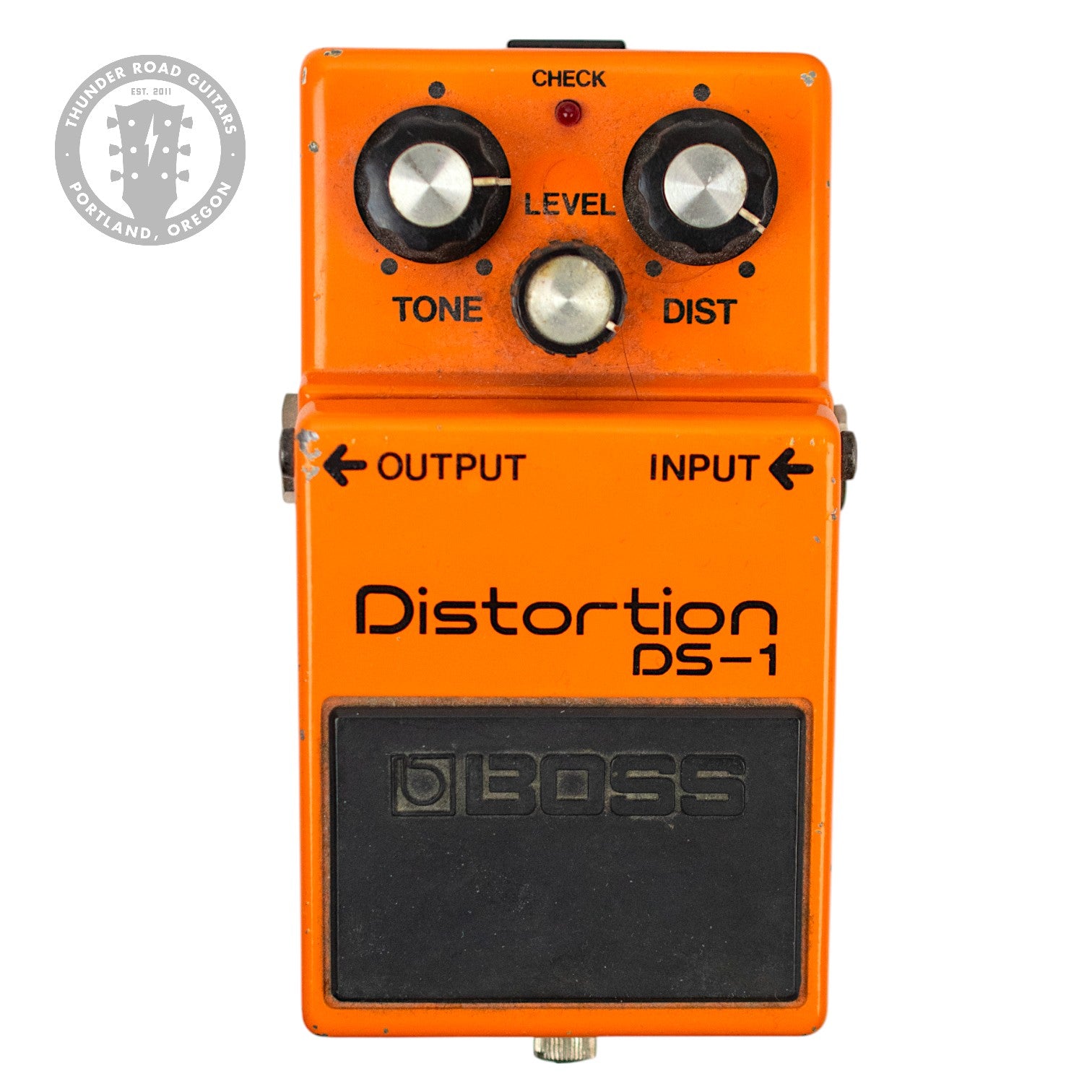 1980 Boss DS-1 Distortion Pedal Orange w/Long Dash, Silver Screw, Black Label and TA7136AP Chip #9500 (PDX) image 2