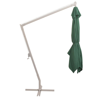 Hanging Parasol 300x300 cm Green Aluminium Pole