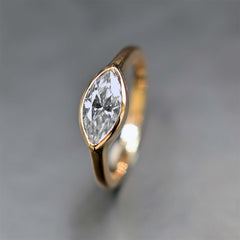 Marquise engagement ring in 14k rose gold