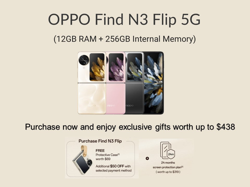 Oppo Find N3 Flip 5G (12GB RAM, 256GB, Cream Gold)