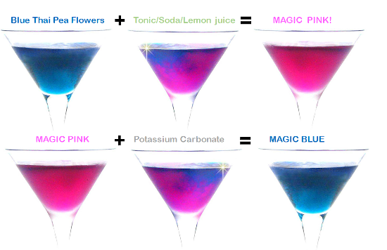 Magic Blue and Pink Gin colours