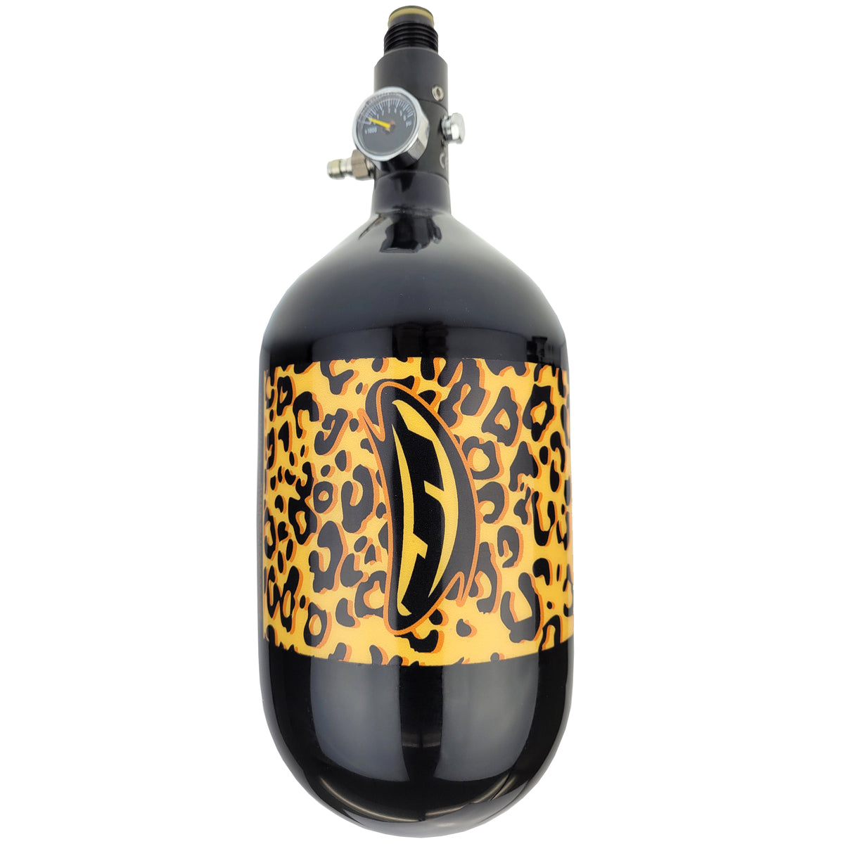 Black and Gold Cheetah Water Bottle