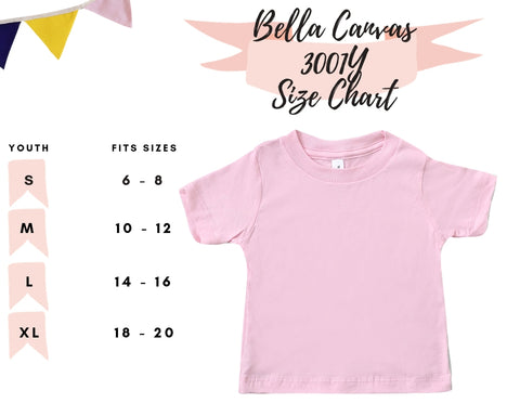 Youth Size Chart - Bella Canvas 3001