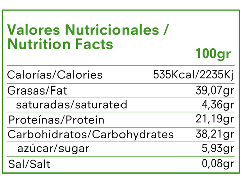 Tabla nutricional Protella American Cookie