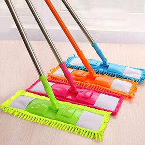 Multicolor Floor Cleaning Mop With Steel Rod Long Handle