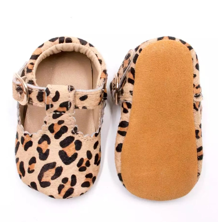 leopard print baby booties