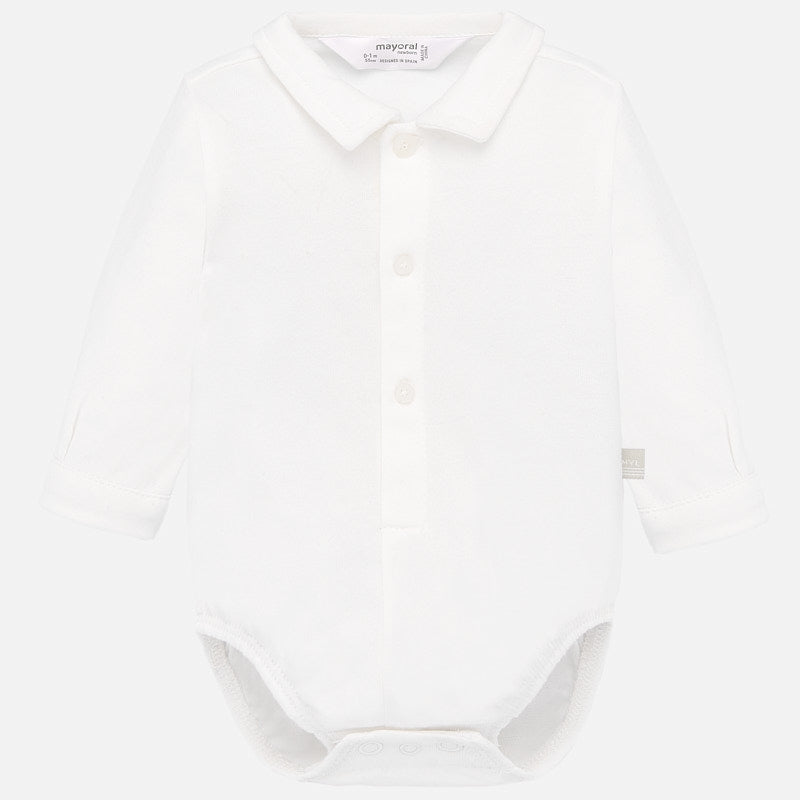 baby boy white dress shirt onesie