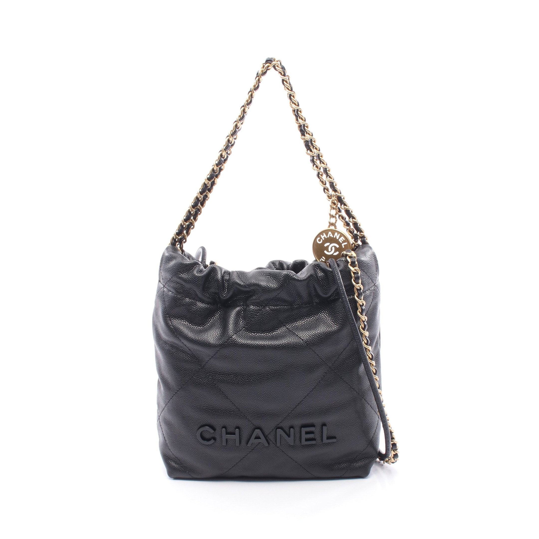 CHANEL 22 ミニ キャビアスキン チェーンショルダーバッグ