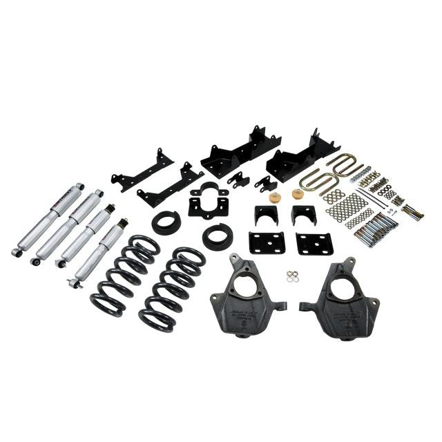 BELLTECH 671SP LOWERING KITS  Front And Rear Complete Kit W/ Street Performance Shocks 2001-2006 Chevrolet Silverado/Sierra (Ext Cab) 4 in. or 5 in. F/6 in. R drop W/ Street Performance Shocks
