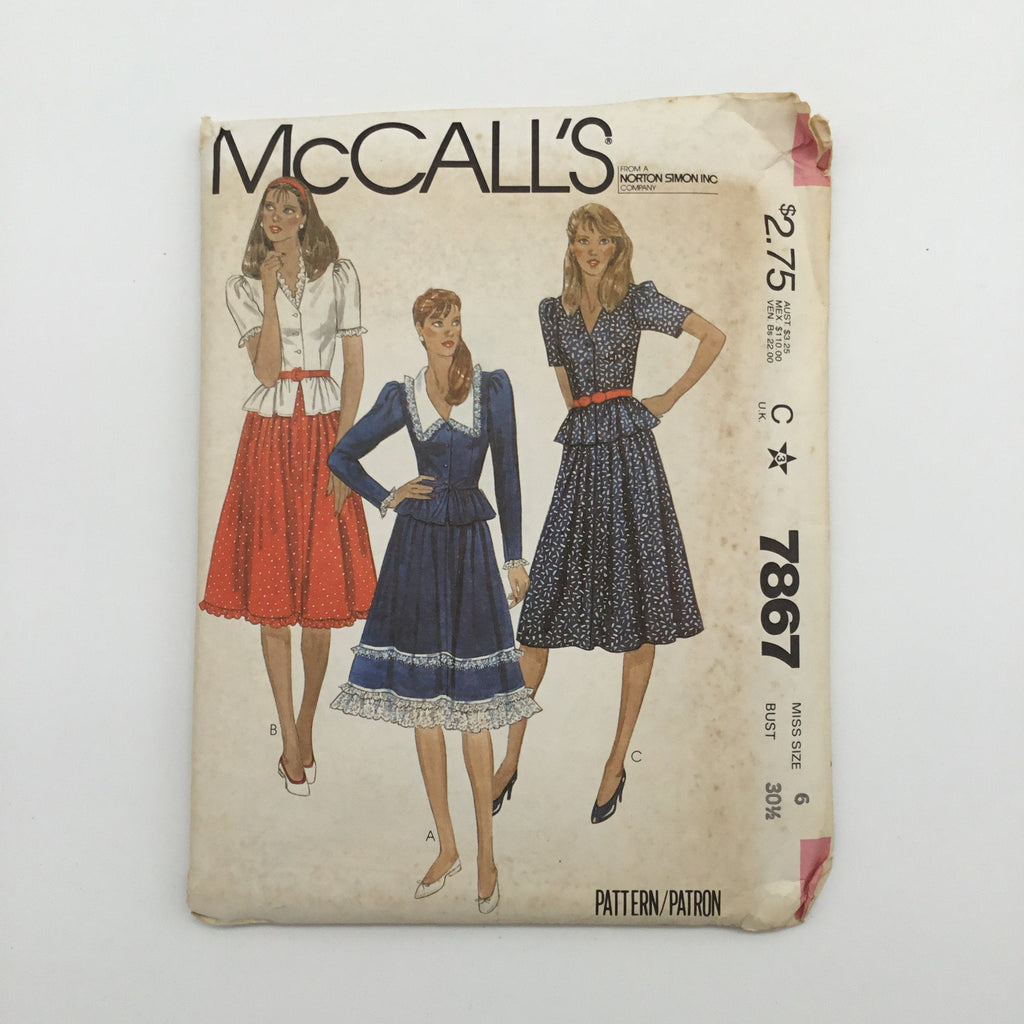 Uncut McCalls Sewing Pattern 11427 8257 misses tops skirt and pants size  xs-s-m l-xl-xxl Factory Folded