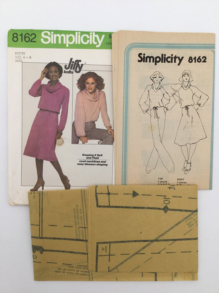 Simplicity 8162 (1977) Top and Skirt - Vintage Uncut Sewing Pattern ...