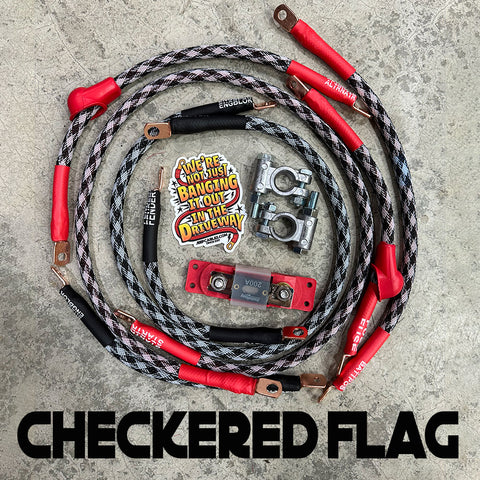 Big 7 Battery Cable Upgrade Kit with Checkered Flag Wrap