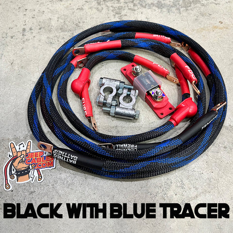 Big 7 Battery Cable Replacement Kit with Black & Blue Tracer