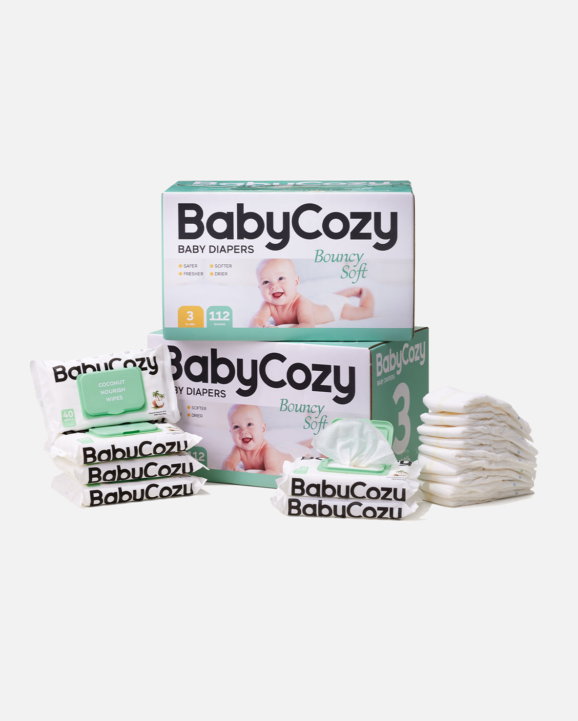 BabyCozy Baby Wipes 240 Ct, Cleansing & Moisturizing 2-in-1