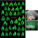 Luminous Fire Nail Art Stickers Glow In Dark Nail Decals Moon Butterfly Transfer Manicure Design Night Light Stickers