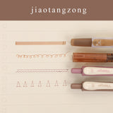 JIANWU 4pcs/set Simplicity Color Gel Pen Straight Pen Highlighter Ball Combination Set Pen Creative Stationery School Supplies