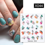1 Sheet 3D Floral Nail Sticker Adhesive Plants Colorful Beautiful Flowers Nail Transfer Sticker Decals Nail Art Decoration
