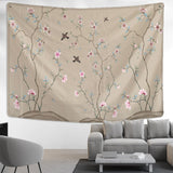 Flower Chinese Painting Tapestry Wall Hanging Bird Bohemian Style Simple Art Tapiz Living Room Home Decor