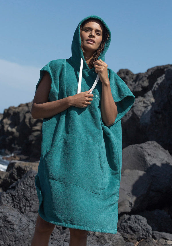 Essential Poncho Towel Changing Robe - Pacific Teal