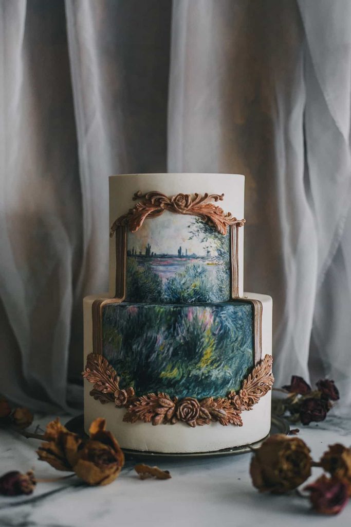 Claude Monet wedding cake