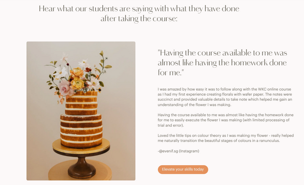 winifred kriste cake wafer paper flowers online course testimonial