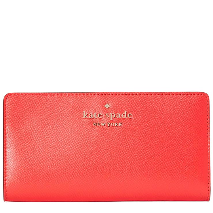 Kate Spade Staci Large Slim Bifold Wallet in Digital Red – luxebags  singapore