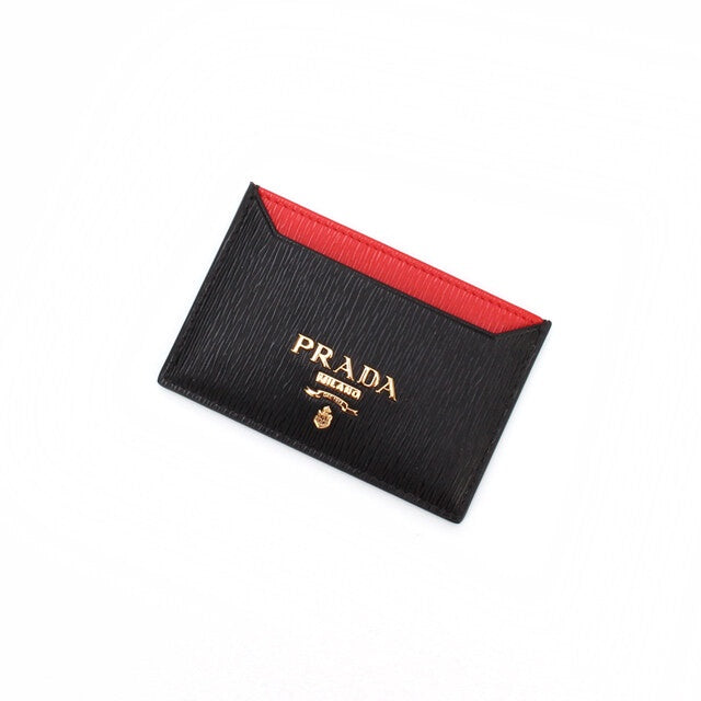 Prada Slim Card Holder Vitello Move Leather 1MC208 Black-Red – luxebags  singapore