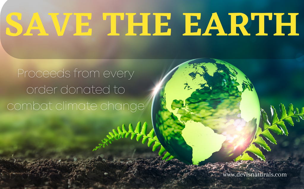 Save the earth banner with illustration of green earth on placed on soil