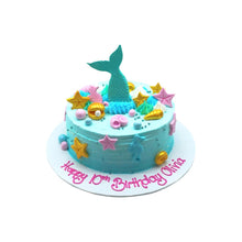 Load image into Gallery viewer, Mermaid Theme 1 Tier Cake
