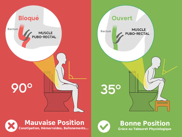 Tabouret Physiologique Ergonomique de Toilette