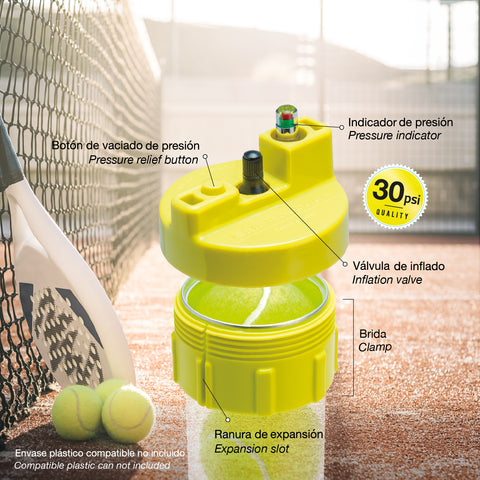 Ball Rescuer, presurizador de pelotas de Pádel y Tenis liviano y resis