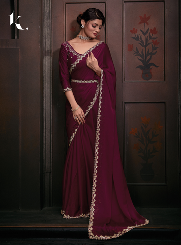 party wear Designer Georgette saree for bridesmaid -ikonikbez