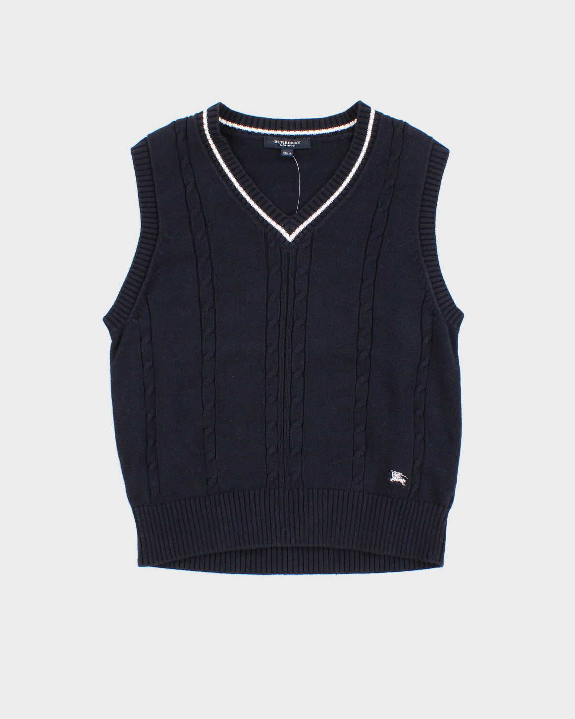 image of Children's Navy Burberry Sweater Vest