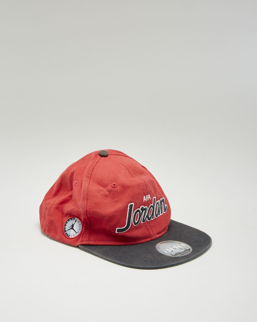 00s Air Jordan Red Embroidered Flat Cap - Adjustable