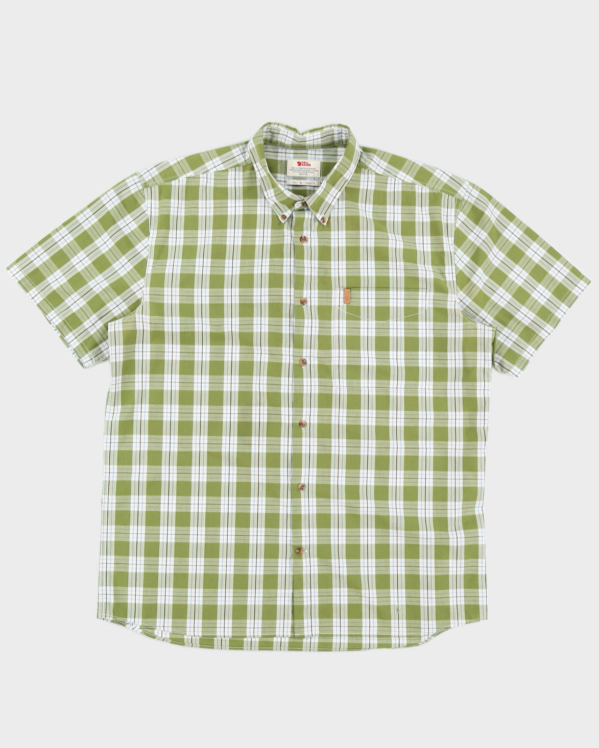 Image of Fjall Raven Green Checked Long Sleeved Shirt - XL