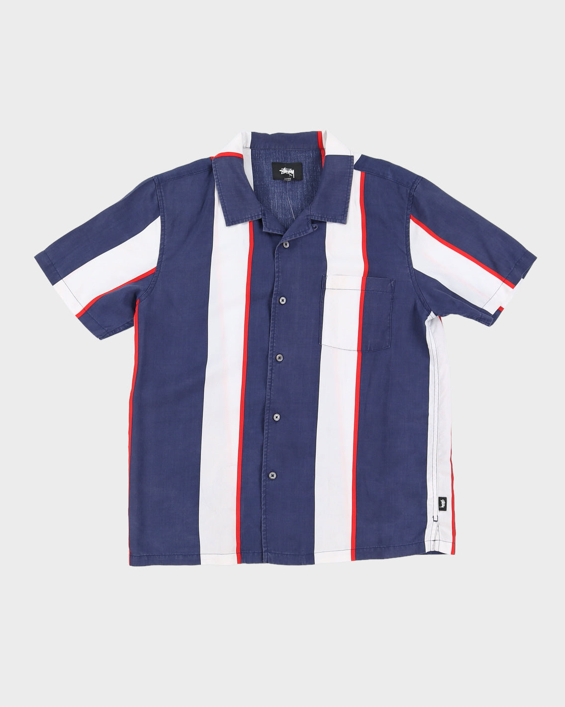 Image of Stussy Striped Beach Style Shirt - S