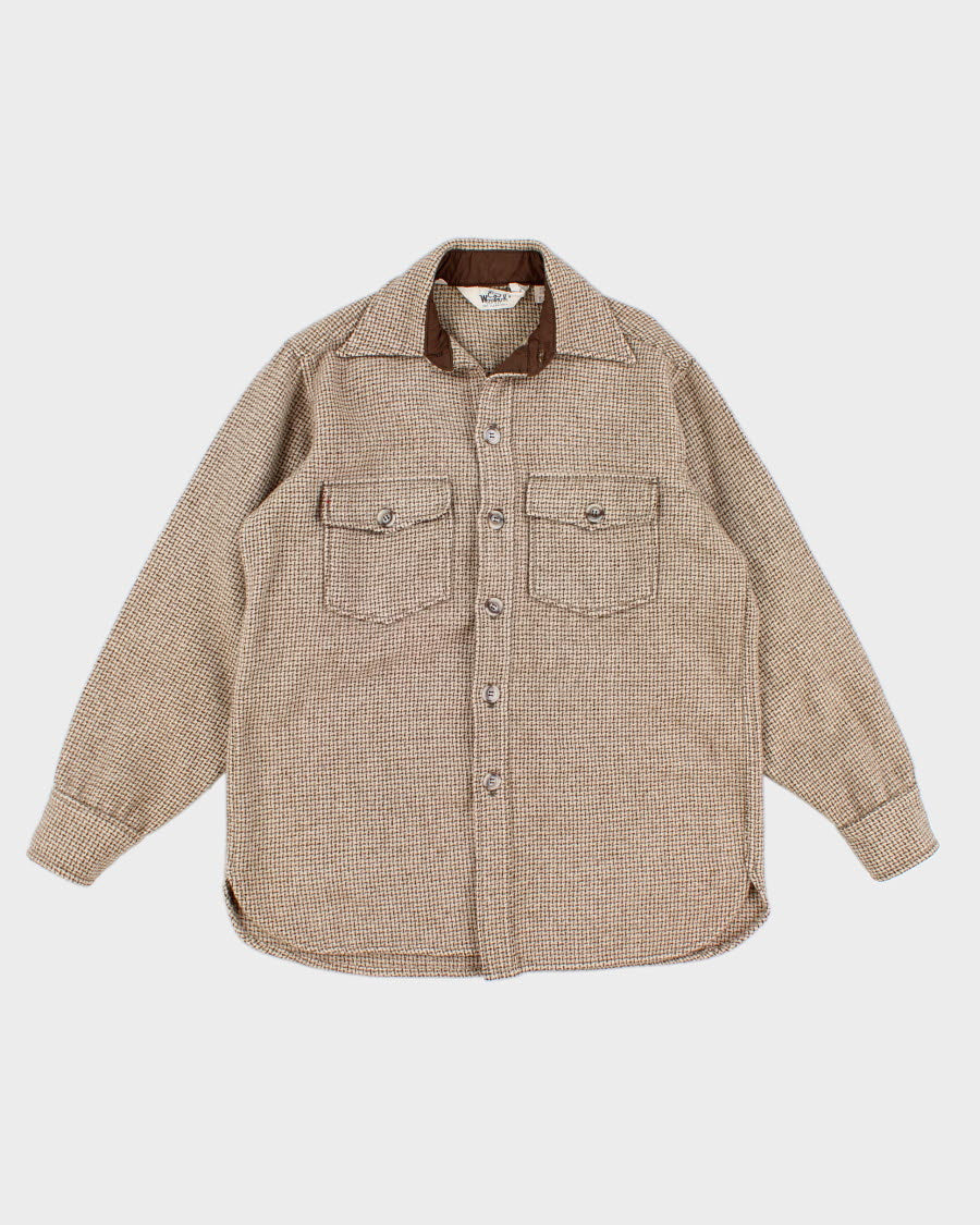 image of 70's Vintage Men's Beige Woolrich Shirt - M